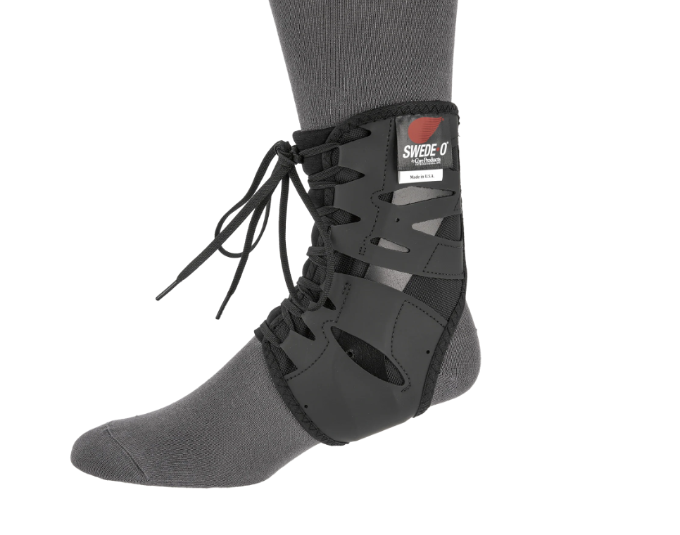 Swede-O Tarsal Lok Ankle Braces, Built-In Stabilizer, Large, Black