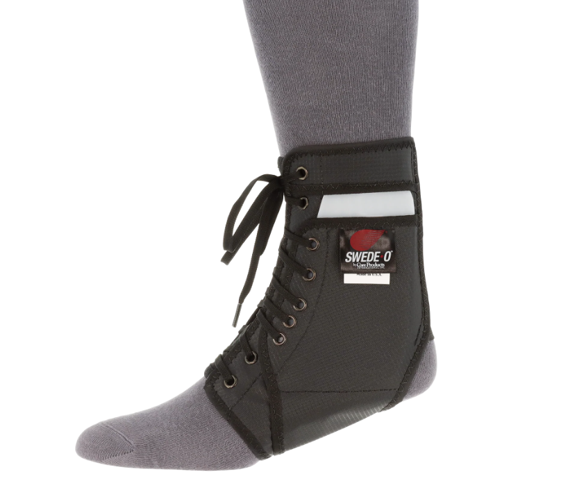 Swede-O Ankle Lok Ankle Braces/Support, Standard Tongue without Stabilizers, Medium, Black