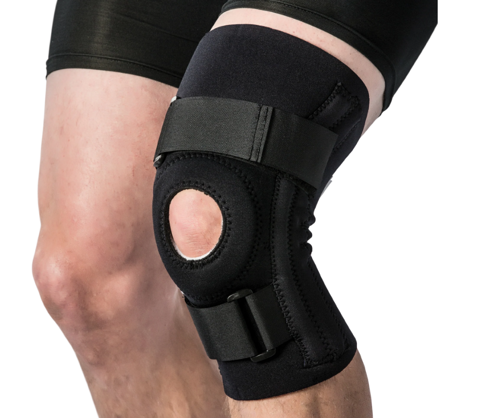 Core Prod Standard Knee Brace, Full Range of Motion, Neoprn, Open Patella, 3XL, 17"-19", Black