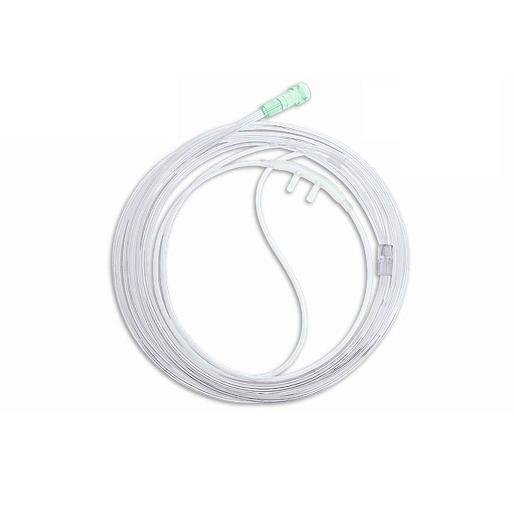 Accutron Adult Oxygen Cannula, 7ft tubing, Curved Tip, LF