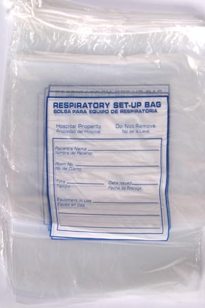 Rd Plastics Respiratory Care Set-Up Bags, Drawstring Bag, 12" x 15"