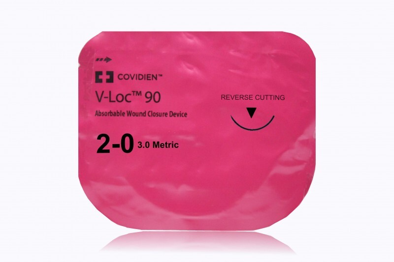 Medtronic V-Loc 90 8 inch Size 2-0 3/8 Circle P-14 Absorbable Wound Closure Reload Sutures, 12/Box
