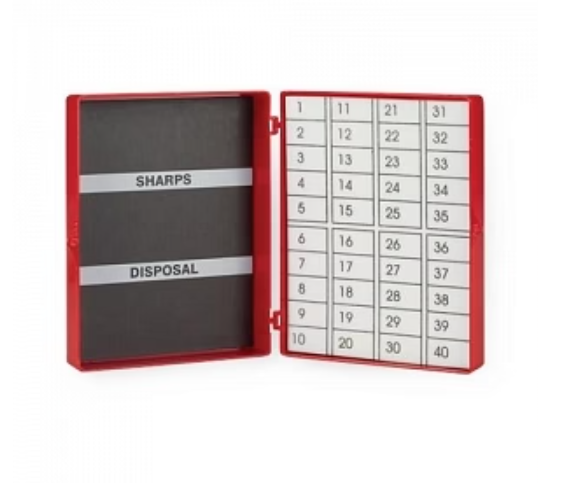 Medical Action Foam Block Needle Counter, Red, 10 Count, 15½" x 17¾" x 14"