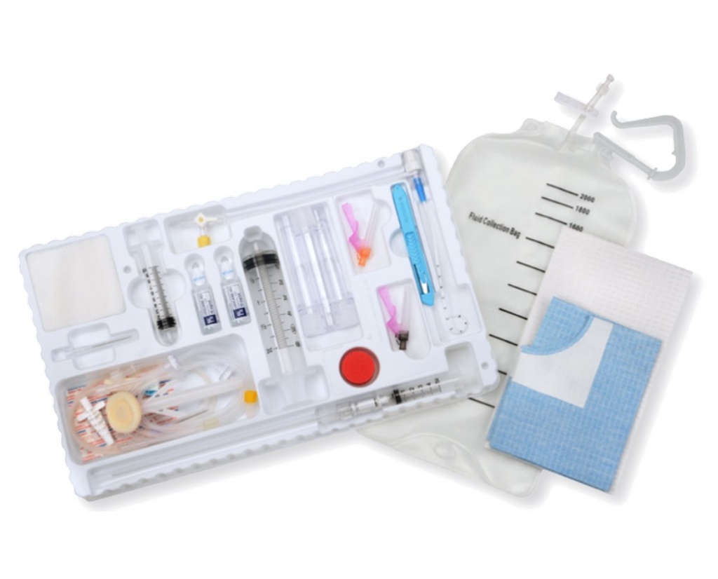 BD Safe-T-Centesis Pigtail Catheter Drainage Trays, 10/Case