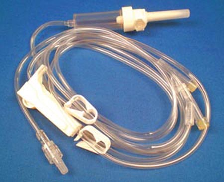 Exel IV Admin Set, 15 Drop/ml Lock Slip, 2 Sites, 105" Tubing