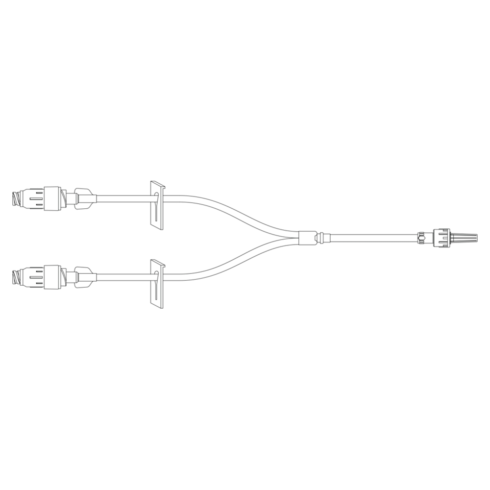 BD Bi-Fuse Pressure Rated Extension Set with 2 Removable Maxplus Clear Needleless Connectors, 2 Non-Removable Slide Clamps and Male Spin Lock, 50/Pack