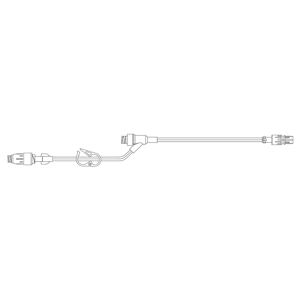 BD Pressure Rated Extension Set with Removable Maxplus Needleless Connector, Pinch Clamp, Needleless Y-Site and Male Spin Lock, 50/Pack