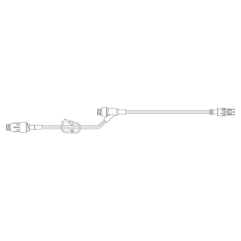 BD Pressure Rated Extension Set with Maxplus Clear Needleless Connector, Pinch Clamp, Needleless Y-Site and Male Spin Lock, 50/Pack