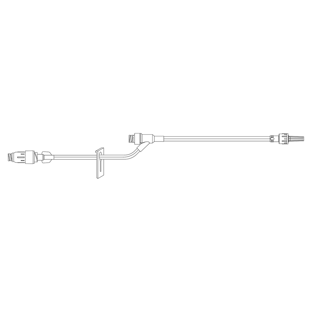 BD Minibore Pressure Rated Extension Set with Removable Maxplus Clear Needleless Connector, Non-Removable Slide Clamp, Needleless Y-Site and Male Spin Lock, 50/Pack