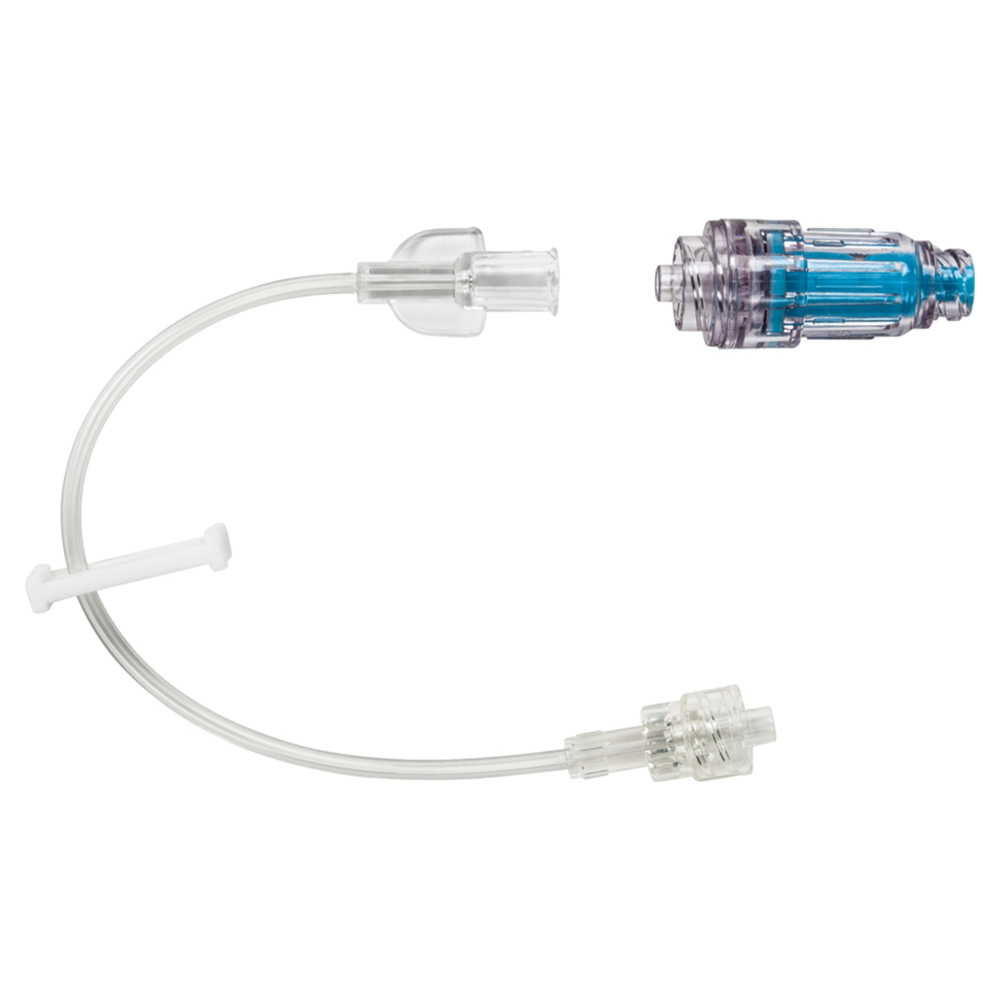 BD Minibore Pressure Rated Extension Set with Removable Maxplus Clear Needleless Connector, Non-Removable Slide Clamp and Male Spin Lock, 50/Pack