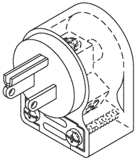 Hospital Grade Male Plug (Right Angle) - Made by Hubbell