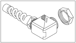 90° Liquid Tight Strain Relief With Locking Nut for Pelton & Crane