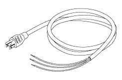 Power Cord Without Connectors (15a @ 125vac, 9 Ft.)
