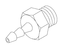 Barb for A-dec - 1/16" Barb to #10-32 Male Thread (10 per package)
