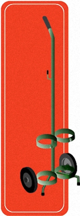 MADA "D"/"E" Small Cylinder Cart For 2 "D"/"E" Cylinders (Painted Green)