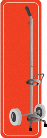 MADA "D"/"E" Small Cylinder Cart For "D"/"E" Cylinder (Chrome)