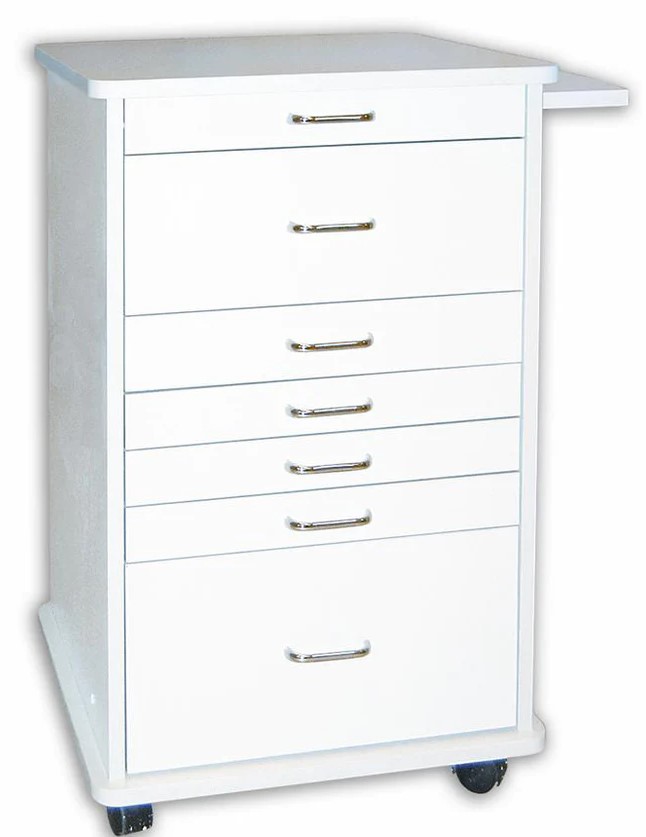 TPC, Mobile Cabinet Assistant North Carolina W/Right Side Pull Out, White