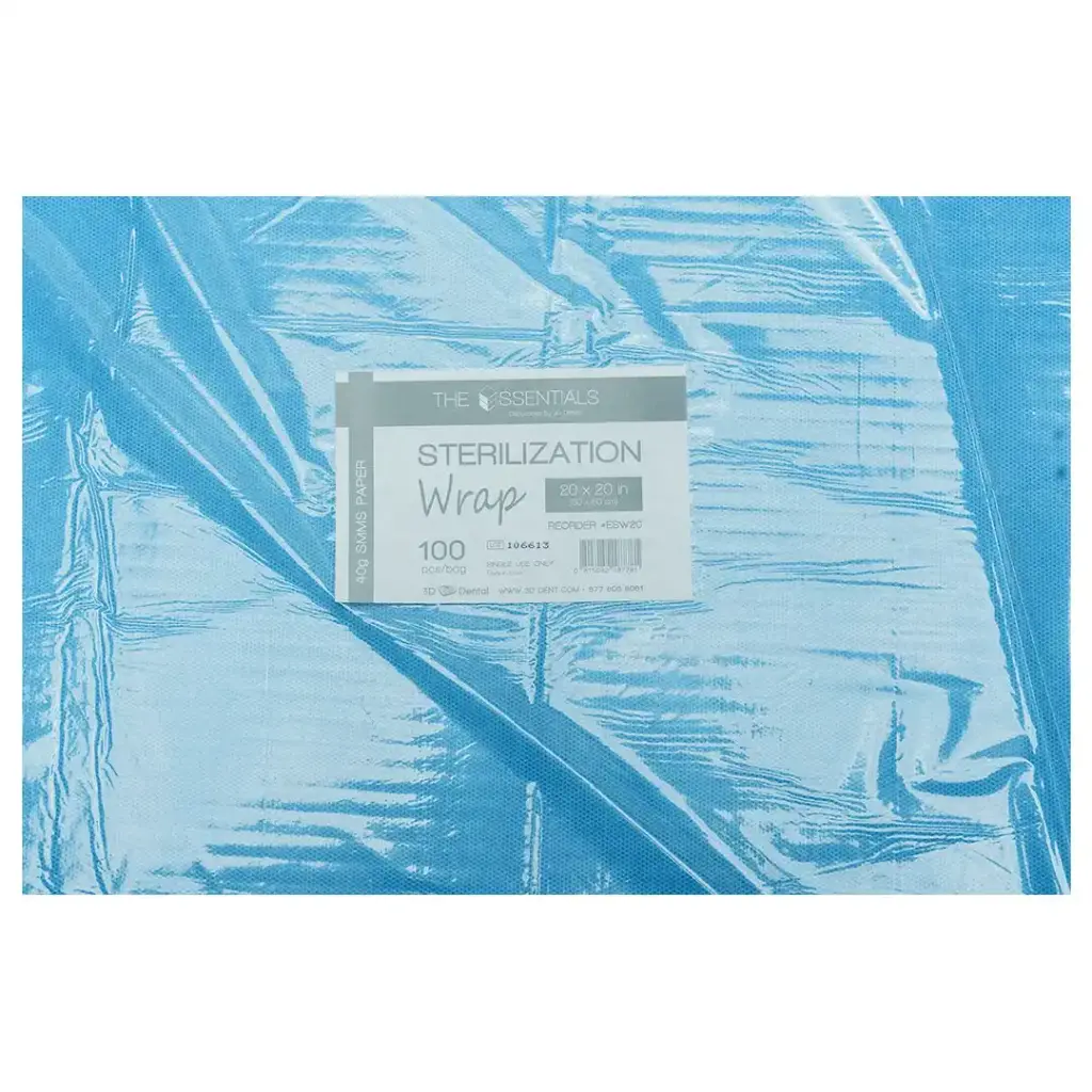 3D Sterilization Wraps 20" X 20", 5bg of 100/case of 500