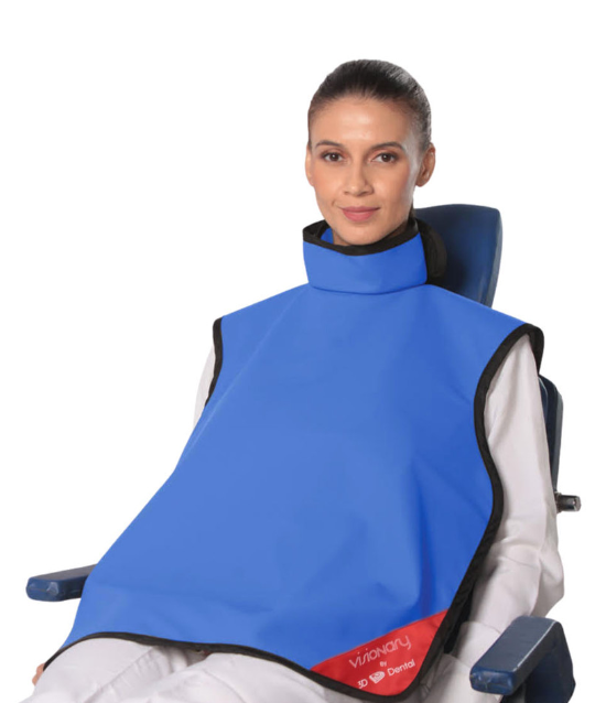 3D-Dental Lead Apron Adult w/Collar, Blue