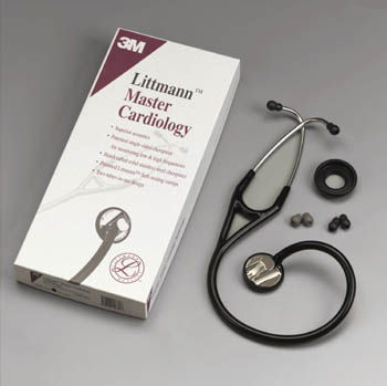 3M™ Littmann® Master Cardiology Stethoscope, 27&quot;, Brass Finish Chestpiece, Black Tubing