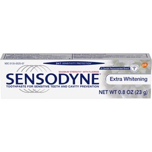 Sensodyne® Extra Whitening Toothpaste, Trial Size. 0.8 oz. tube