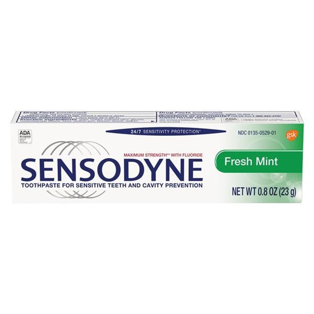 Sensodyne® Fresh Mint Toothpaste, Trial Size, 0.8 oz. tube