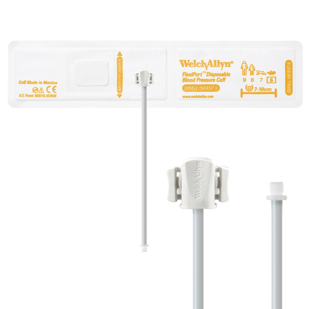 Welch Allyn Flexiport Soft Small Infant Disposable Blood Pressure Cuff with 1-Tube, Screw Connector, 20/Pack