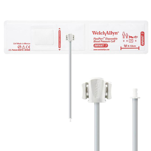 Welch Allyn Flexiport Soft Infant Disposable Blood Pressure Cuff with 1-Tube, Bayonet Connector, 20/Pack