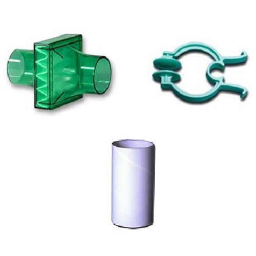 SDI Diagnostics Pulmoguard II Filter with 1 inch O.D. Mouthpiece, Klip, Green, 40/Pack