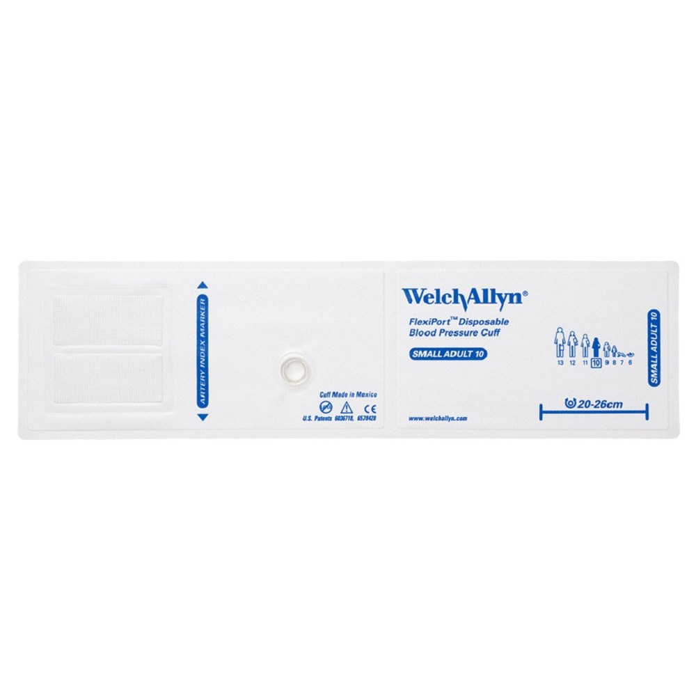 Welch Allyn Flexiport Soft Small Adult Disposable Blood Pressure Cuff, 20/Pack