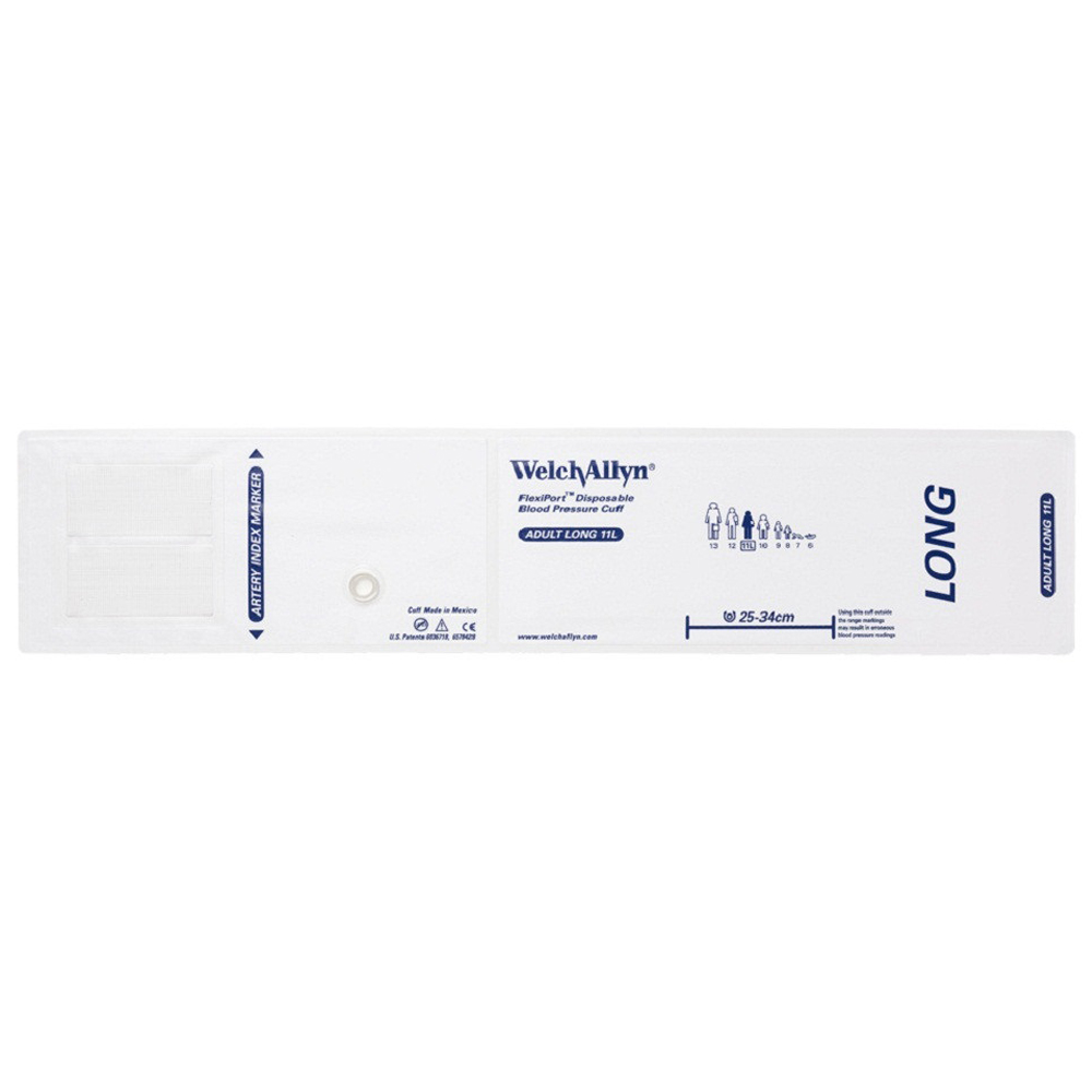Welch Allyn Flexiport Soft Adult Long Disposable Blood Pressure Cuff, 20/Pack