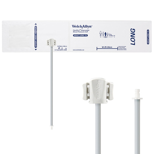 Welch Allyn Flexiport Soft Adult Long Disposable Blood Pressure Cuff with 1-Tube, Bayonet Connector