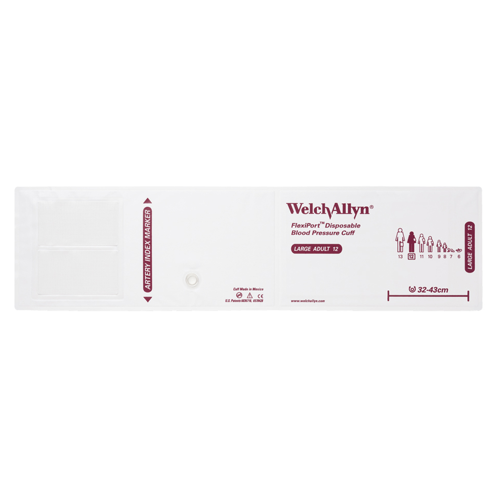 Welch Allyn Flexiport Soft Large Adult Disposable Blood Pressure Cuff, 20/Pack