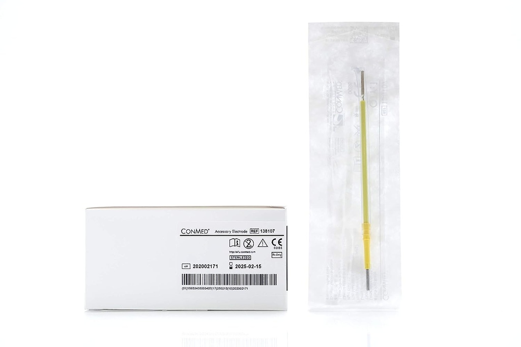 Conmed 6 inch Stainless Steel Disposable Flat Blade Electrode with Hex Hub, 40/Case
