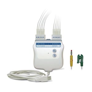 Welch Allyn Mortara Burdick Acquisition Module AM12 with HA Banana Lead Wires