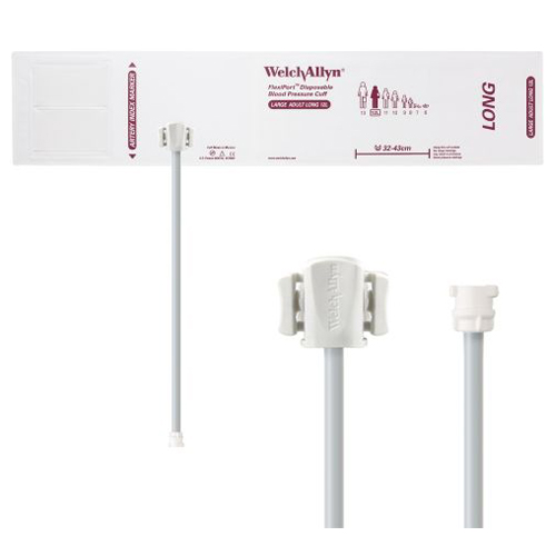 Welch Allyn Flexiport Soft Large Adult Long Disposable Blood Pressure Cuff with 1-Tube, Locking Connector, 20/Pack