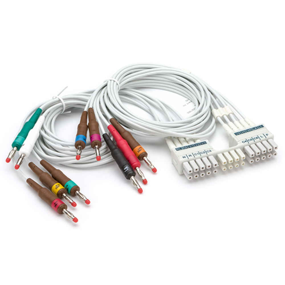 Welch Allyn Mortara Burdick 10 Wire Replacement Lead Set with AHA Banana, Limbs for ECG WAM/ AM12