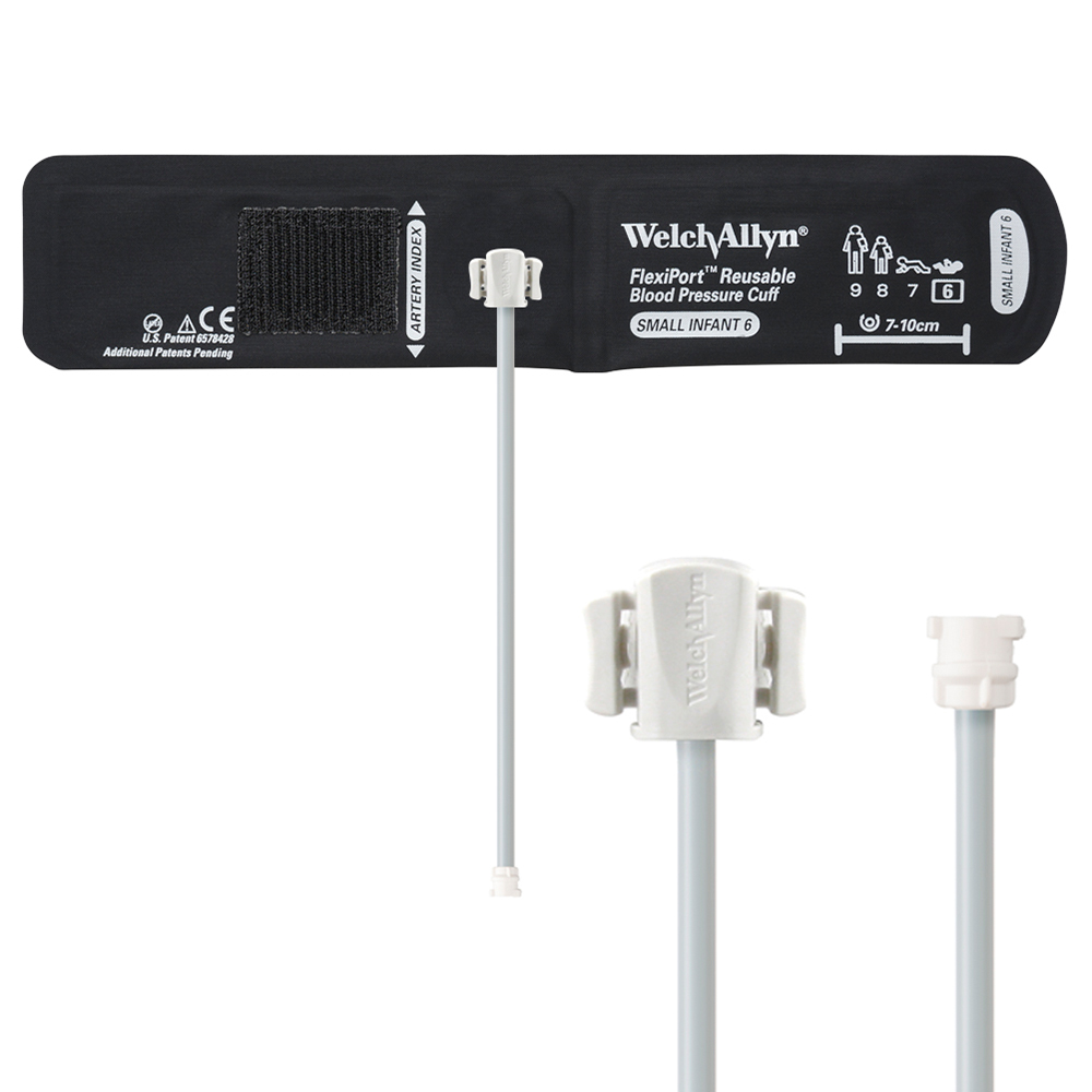 Welch Allyn Flexiport Small Infant Reusable Blood Pressure Cuff with 1-Tube, Locking Connector for Blood Pressure Monitor