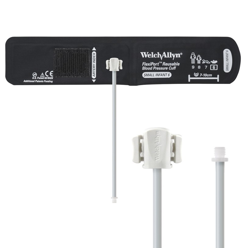 Welch Allyn Flexiport Small Infant Reusable Blood Pressure Cuff with 1-Tube, Screw Connector for Blood Pressure Monitor