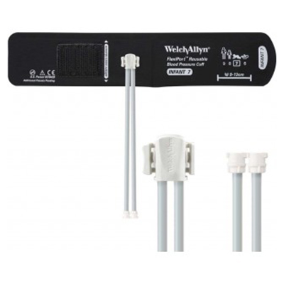 Welch Allyn Flexiport Infant Reusable Blood Pressure Cuff with 2-Tubes, Locking Connector for Blood Pressure Monitor