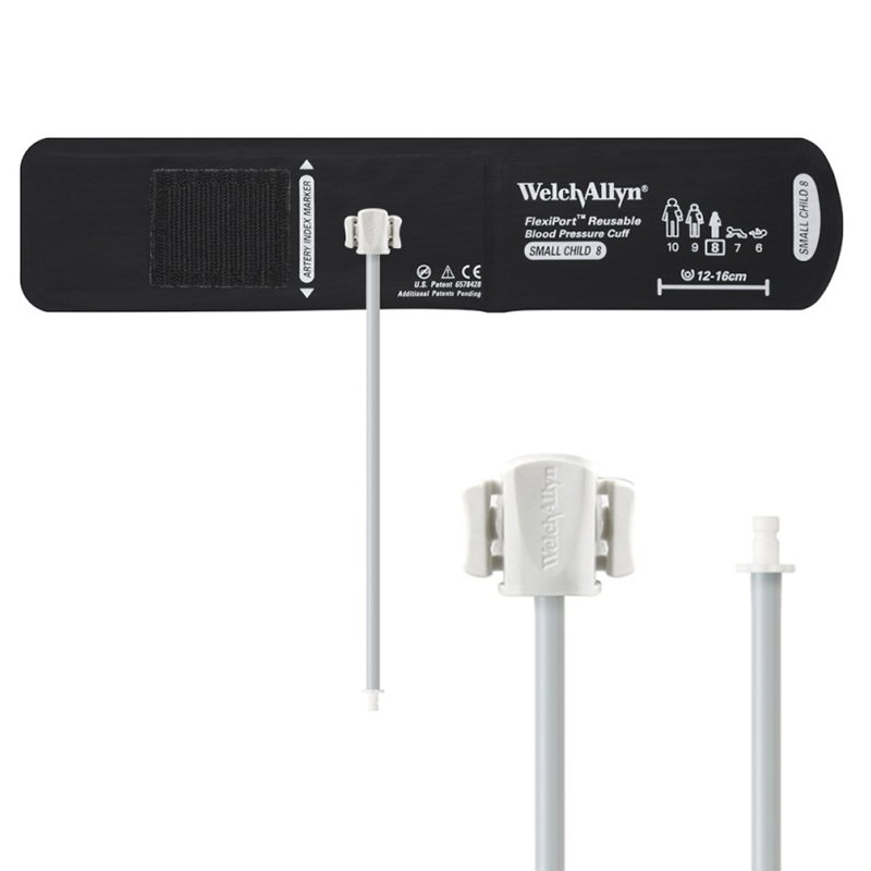 Welch Allyn Flexiport Small Child Reusable Blood Pressure Cuff with 1-Tube, Screw Connector for Blood Pressure Monitor