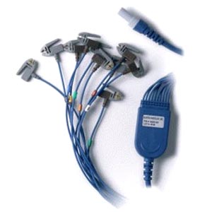 Welch Allyn Mortara Burdick Patient Cable, AHA 25 inch Leadwires with pinch connection for Q-Stress or HeartStride