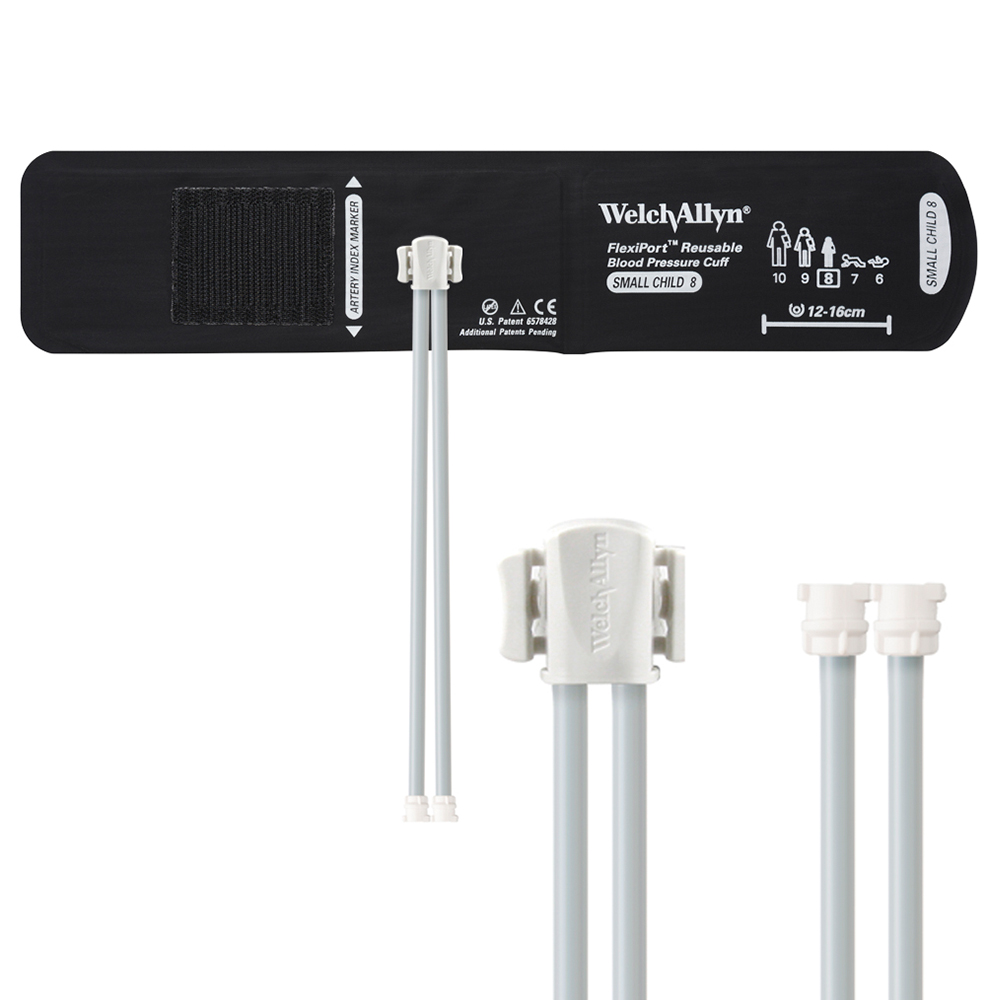 Welch Allyn Flexiport Small Child Reusable Blood Pressure Cuff with 2-Tubes, Locking Connector for Blood Pressure Monitor