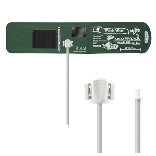 Welch Allyn Flexiport Child Reusable Blood Pressure Cuff with 1-Tube, Bayonet Connector for Blood Pressure Monitor