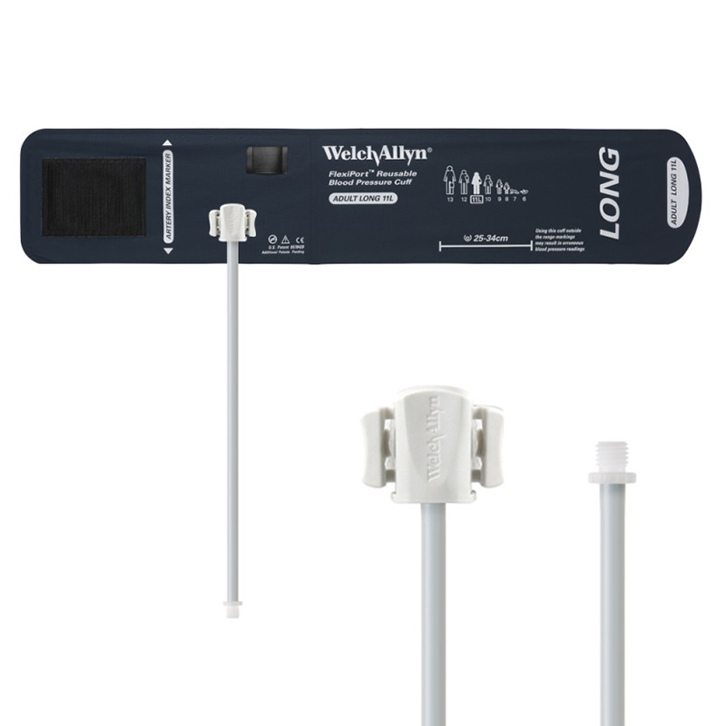 Welch Allyn Flexiport Adult Long Reusable Blood Pressure Cuff with 1-Tube, Screw Connector for Blood Pressure Monitor