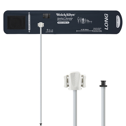 Welch Allyn Flexiport Adult Long Reusable Blood Pressure Cuff with 1-Tube, Tri-Purpose Connector for Blood Pressure Monitor