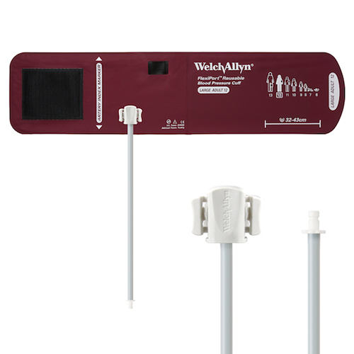 Welch Allyn Flexiport Large Adult Reusable Blood Pressure Cuff with 1-Tube, Bayonet Connector for Blood Pressure Monitor