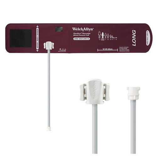 Welch Allyn Flexiport Large Adult Long Reusable Blood Pressure Cuff with 1-Tube, Locking Connector for Blood Pressure Monitor