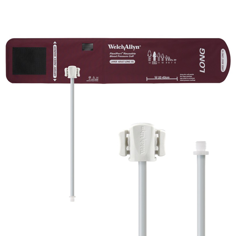 Welch Allyn Flexiport Large Adult Long Reusable Blood Pressure Cuff with 1-Tube, Screw Connector for Blood Pressure Monitor