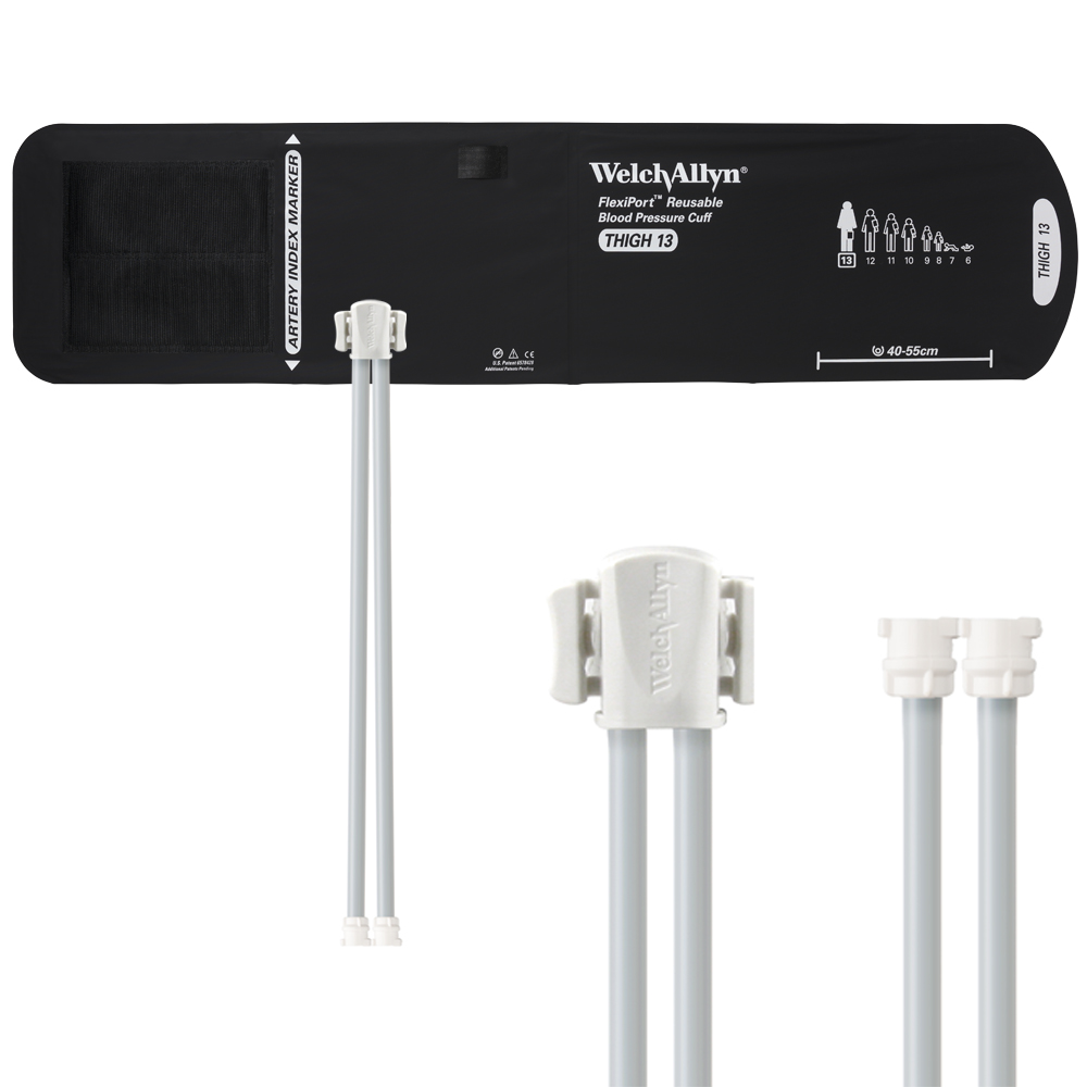 Welch Allyn Reusable Flexiport Cuff, Reusable, Locking Connector, 2-Tube, Thigh